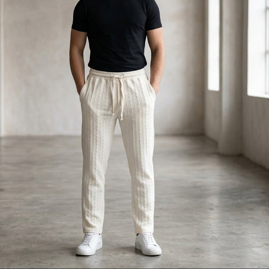 Wobby Pantaloni in Tessuto Strutturato a Treccia