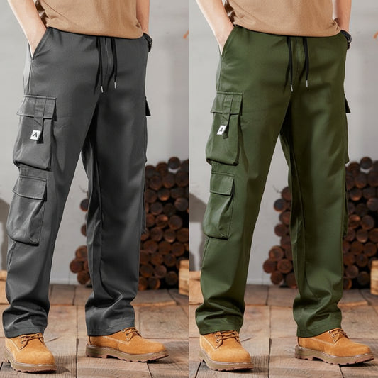 Wobby Pantaloni Cargo Tactical Multi-Tasche con Coulisse