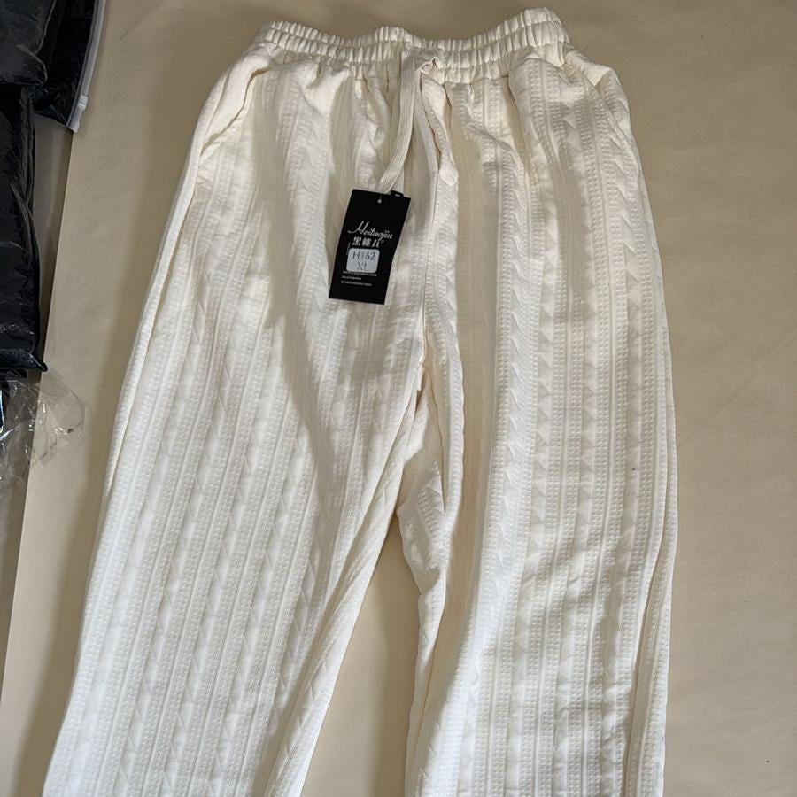 Wobby Pantaloni in Tessuto Strutturato a Treccia