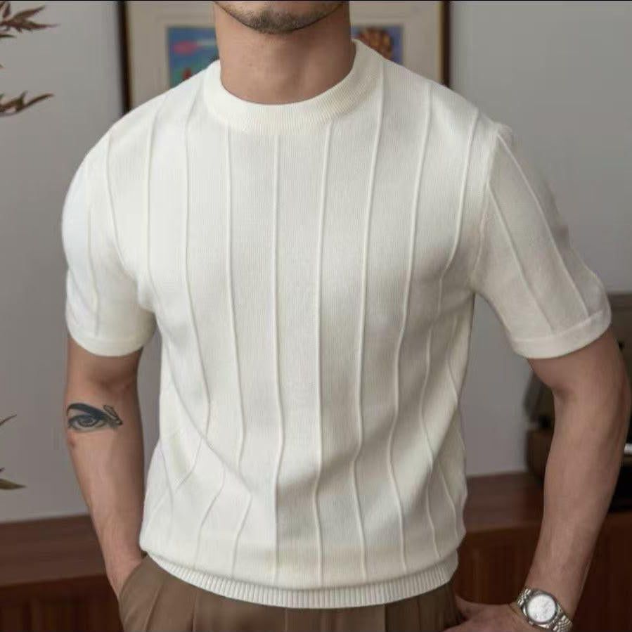 Wobby T-Shirt in Maglia a Coste Verticali Premium